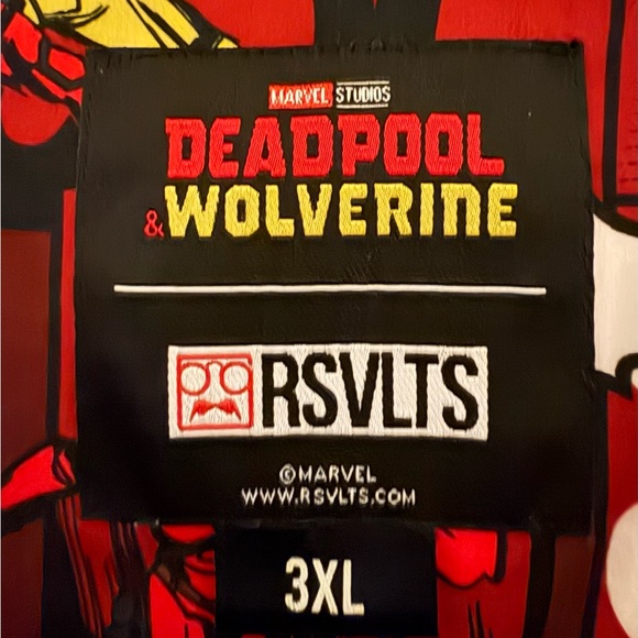 RSVLTS DEADPOOL WOLVERINE button down collared t-shirt. KunuFLEX - Picture 4 of 5